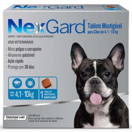 Imagem de Antipulgas e Carrapatos Boehringer Ingelheim Nexgard para cães de 4,1 A 10Kg