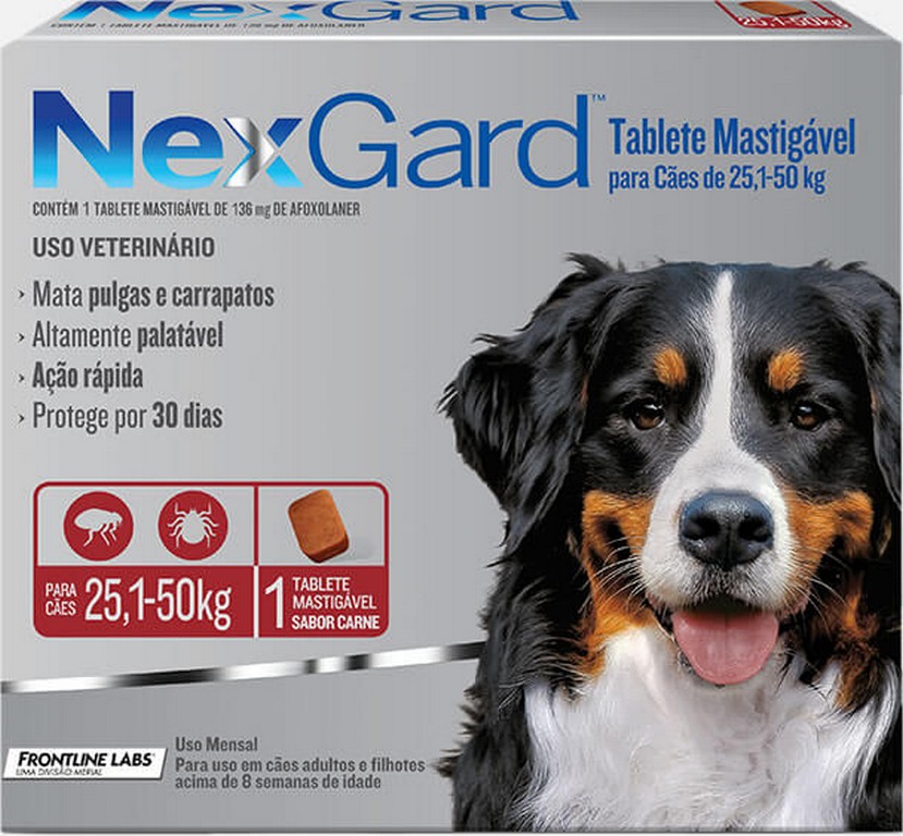 Imagem de Antipulgas e Carrapatos Boehringer Ingelheim Nexgard para cães de 25,1 a 50Kg 