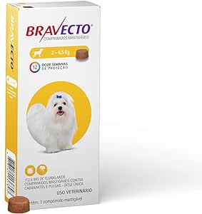 Imagem de Antipulgas e Carrapatos MSD Bravecto 112,5mg para cães de 2 a 4,5Kg 