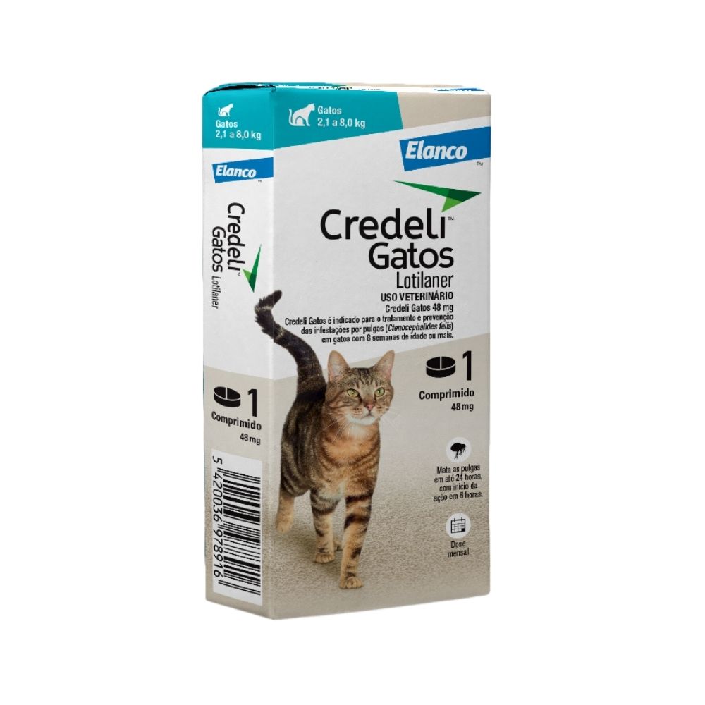 Imagem de Antipulgas Elanco Credeli 48mg para gatos de 2,1 a 8Kg    