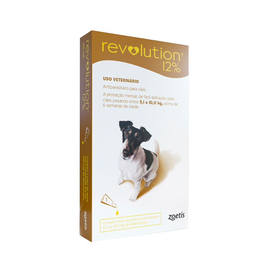 Imagem de Antipulgas, Carrapatos e Antiparasitário Zoetis Revolution 12% para cães de 5,1 a 10Kg