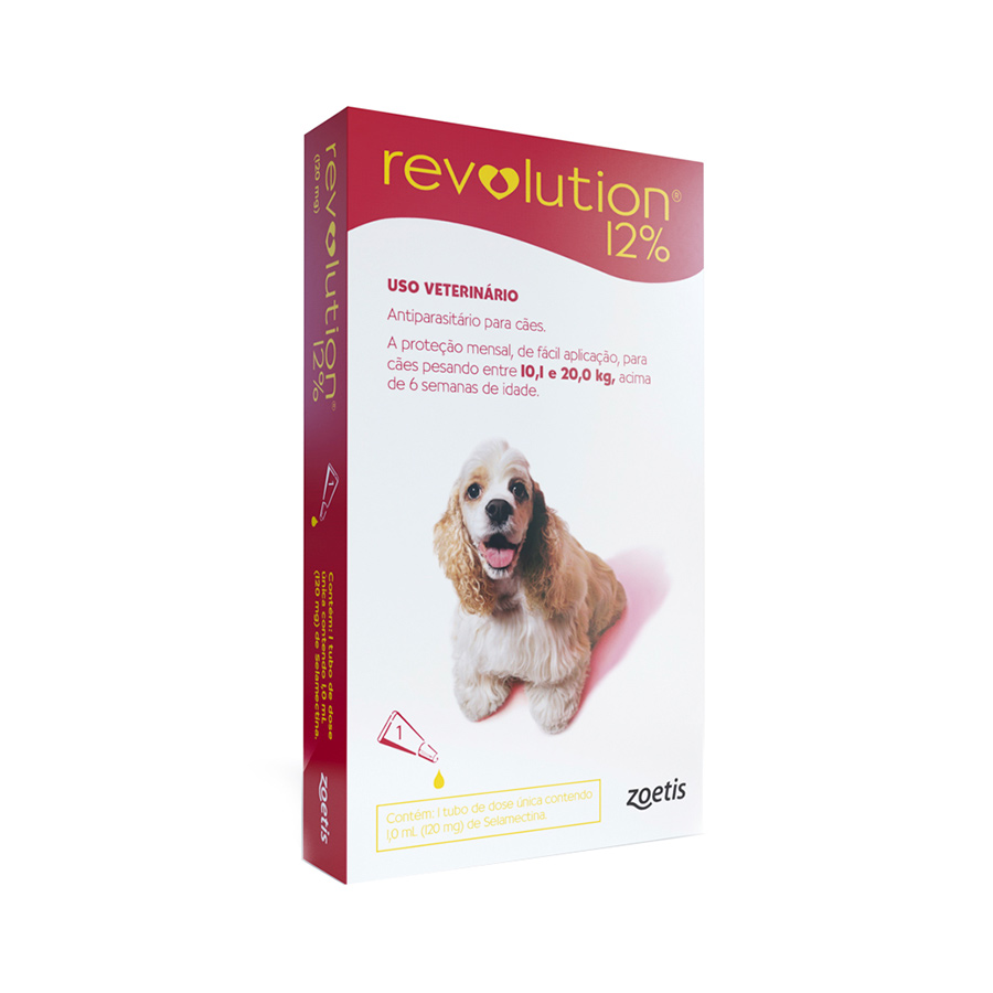 Imagem de Antipulgas, Carrapatos e Antiparasitário Zoetis Revolution 12% para cães de 10,1 a 20Kg