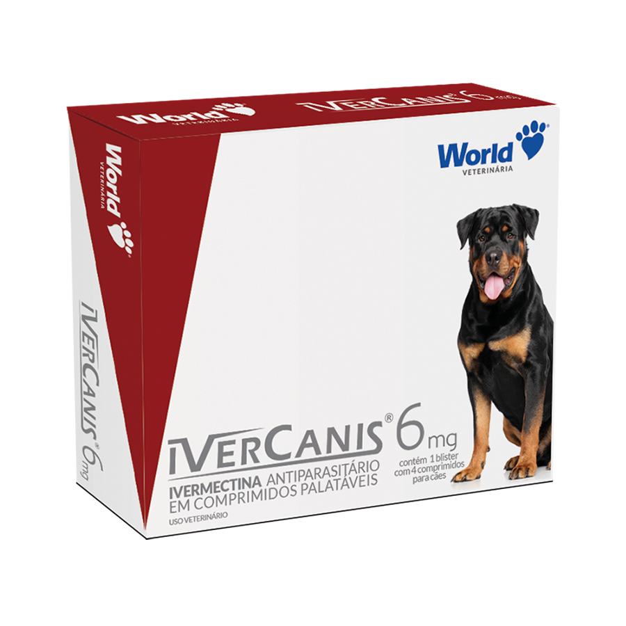 Imagem de Antiparasitário World Veterinária Ivercanis 6mg para Cães de 30kg