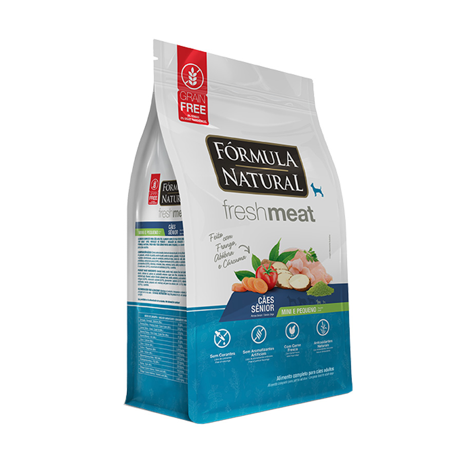 Imagem de Ração Fórmula Natural Fresh Meat para Cães Senior Porte Mini e Pequeno 1kg   