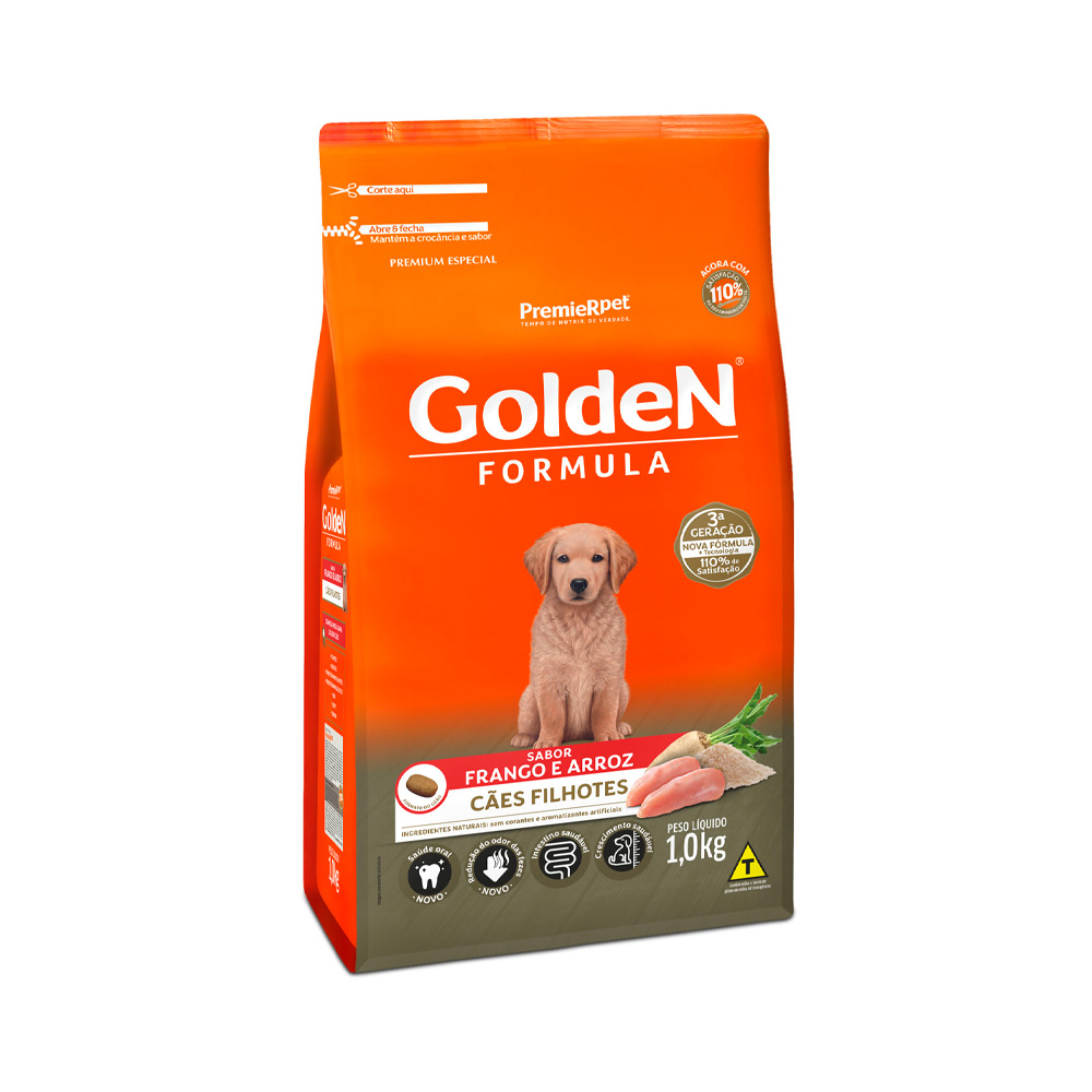 Imagem de Ração Golden Fórmula Cães Filhotes Sabor Frango e Arroz 1kg 