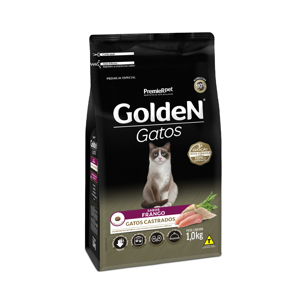 Imagem de Ração Golden Gatos para Gatos Castrados Sabor Frango Pollo 1kg 